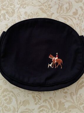 NEW J.G. Hook Bermuda Bag Cover Navy Wool Equestrian Embroidered 4 Button